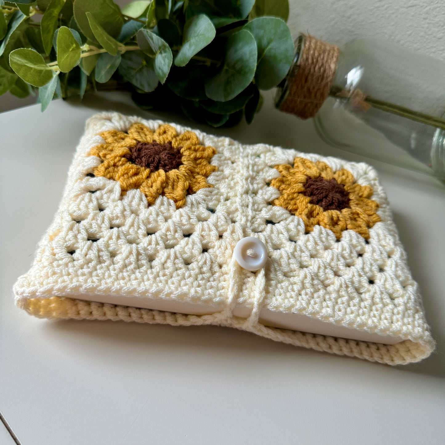 Ivory Sunflower Book Sleeve.