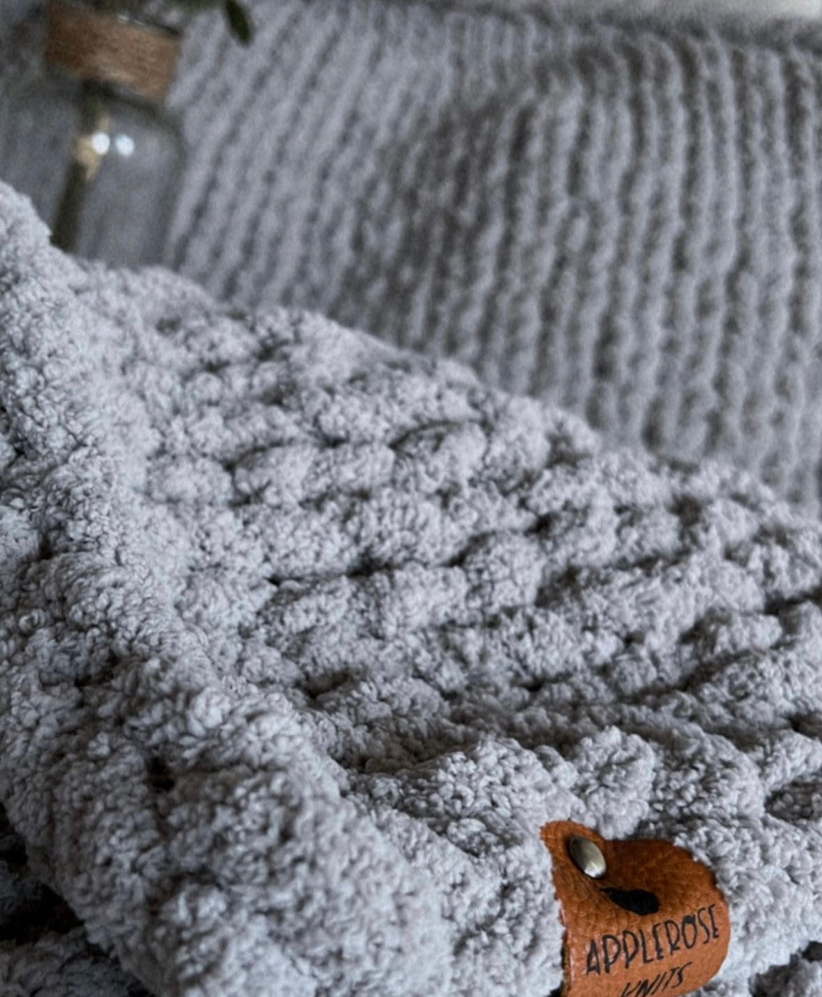 Gray Chunky Knit Blanket.