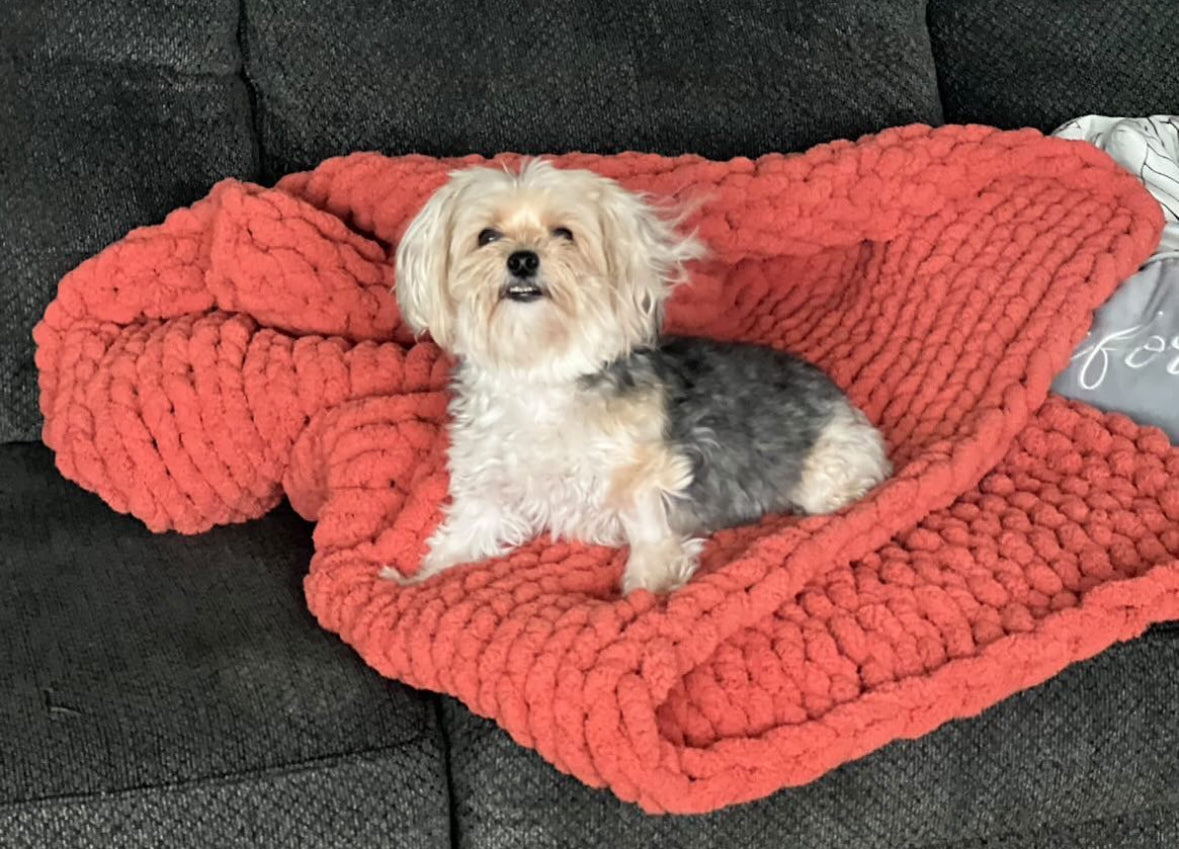 Spiced Chunky Knit Blanket.