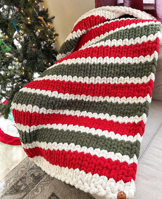 Carol of the Bells Chunky Knit Blanket.