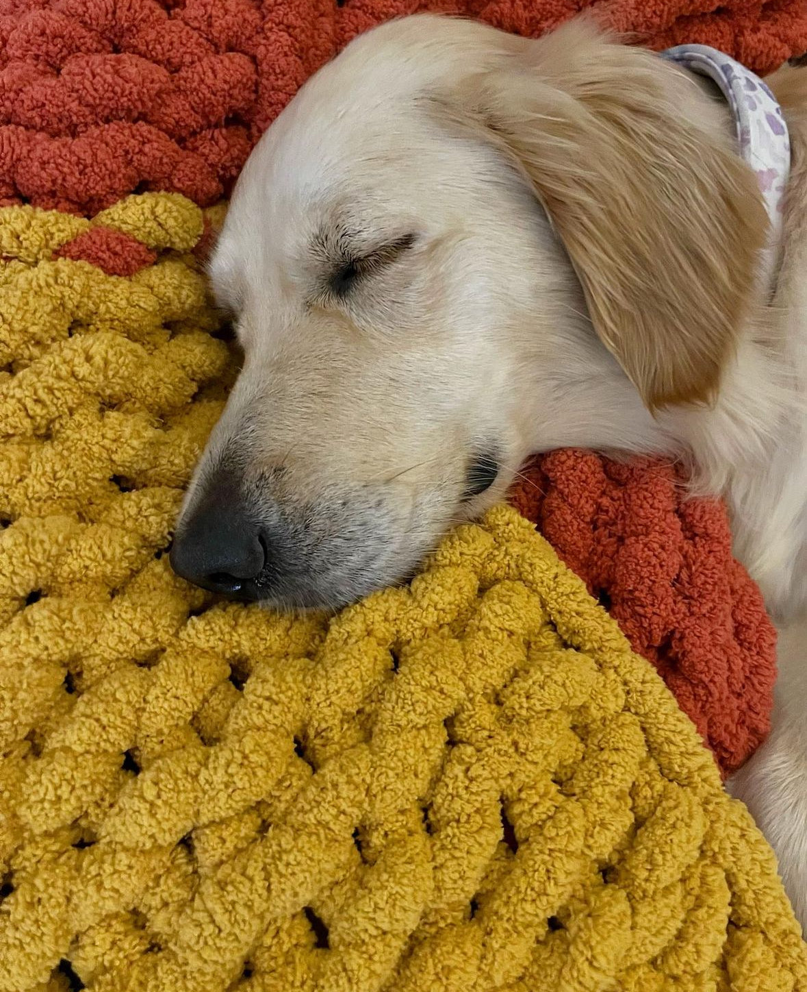 Candy Corn Chunky Knit Blanket.